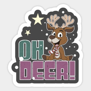 Christmas Holiday Oh Deer! Reindeer Sticker